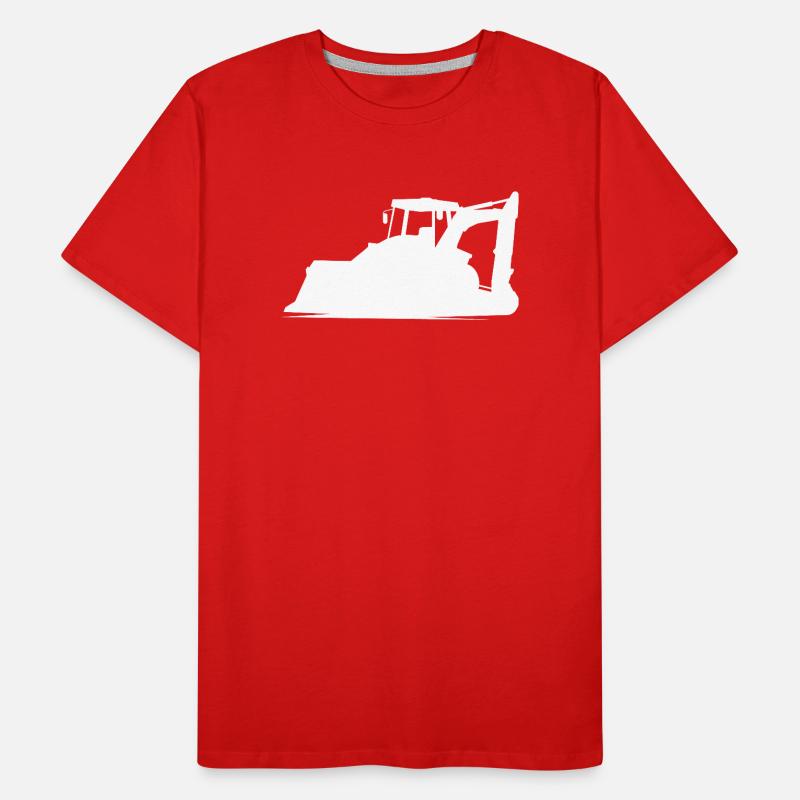 Excavator operator and construction equipment operator Silhouette – Men's Premium Organic T-Shirt