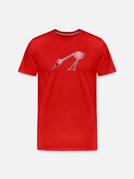 Flamingo Worm - Men's Premium Organic T-Shirt - red
