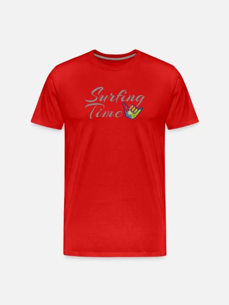 Surf, Surfing, Time - Men's Premium Organic T-Shirt - red