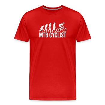 Evolution of an MTB Cyclist Silhouette - Men's Premium Organic T-Shirt - red - Front - Damien (186cm)
