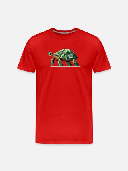 Stylized turtle in polygonal design - Men's Premium Organic T-Shirt - red