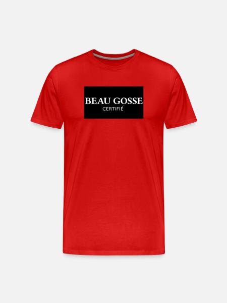 Certified Handsome Kid Logo - Men's Premium Organic T-Shirt - red