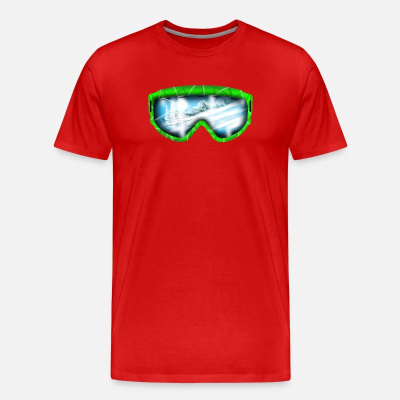 Gletscherblick Neon Goggle Design - Männer Premium Bio T-Shirt - Rot