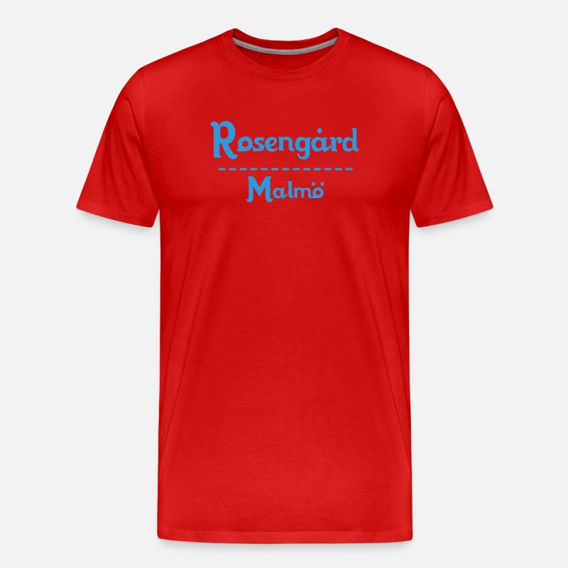 Rosengård – Malmö Sky Blue Design - Männer Premium Bio T-Shirt - Rot