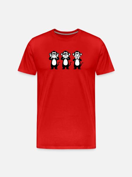Three Monkeys - Men's Premium Organic T-Shirt - red