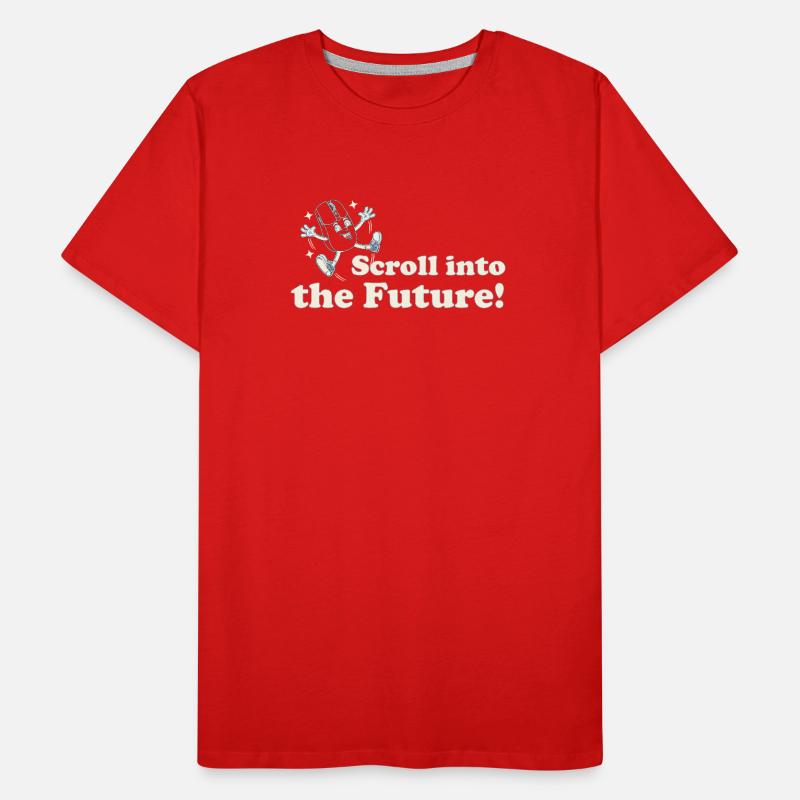 Scroll Into the Future – Retro Nerd Mouse Spruch Männer Premium Bio T-Shirt