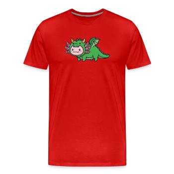 Cute Axolotl Dragon Carnival Carnival Brazil - Men's Premium Organic T-Shirt - red - Front - Damien (186cm)