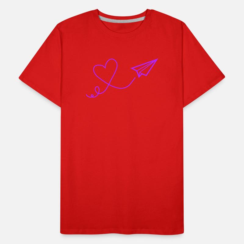 Heart Flight Paper Flight Illustration Men's Premium Organic T-Shirt