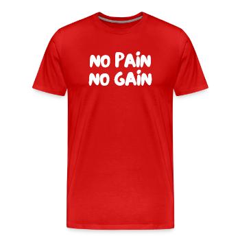 No pain no gain - Men's Premium Organic T-Shirt - red - Front - Damien (186cm)