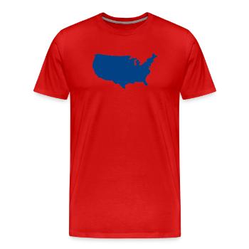 Karte der Vereinigten Staaten - Männer Premium Bio T-Shirt - Rot - Vorne - Damien (186cm)