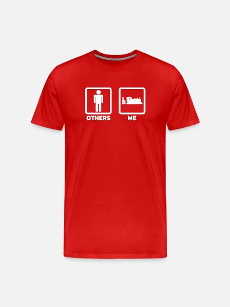 Railroad Stick Figure - Men's Premium Organic T-Shirt - red