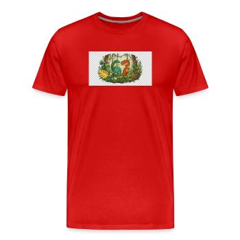 six sept - T-shirt bio Premium Homme - rouge - Devant - Damien (186cm)