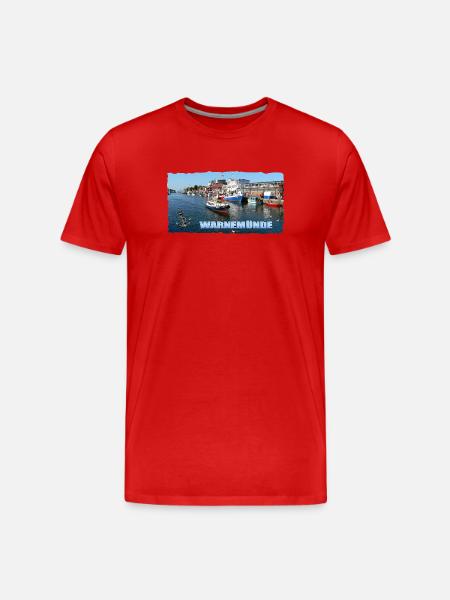 Warnemünde - Männer Premium Bio T-Shirt - Rot