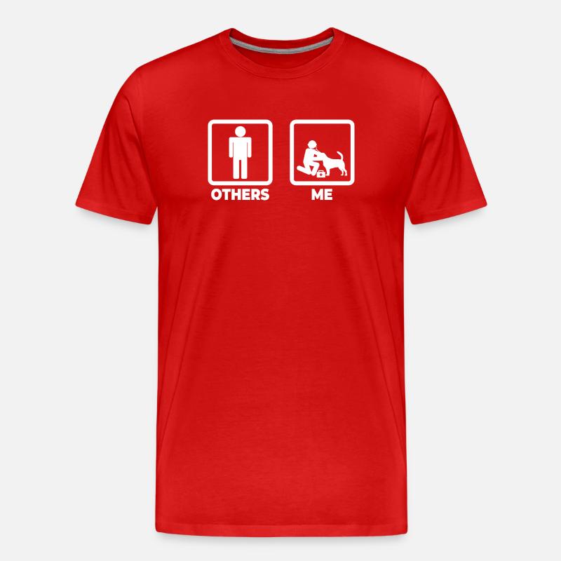 Tierarzt Strichmännchen - Männer Premium Bio T-Shirt - Rot