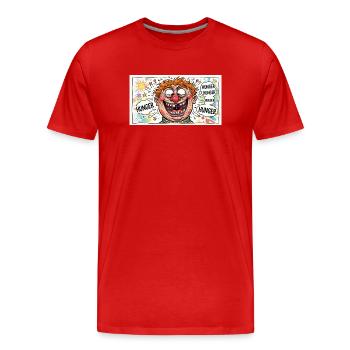 Hunger Clown Pop Art Motif - Men's Premium Organic T-Shirt - red - Front - Damien (186cm)