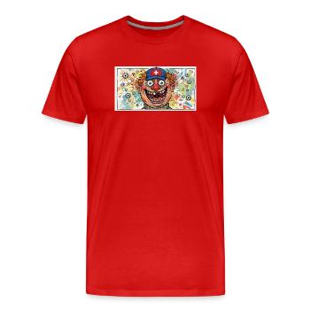 Schweiz Fan - Clown mit Fußballchaos - Männer Premium Bio T-Shirt - Rot - Vorne - Damien (186cm)