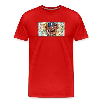 Französischer Fußballclown Popart - Männer Premium Bio T-Shirt - Rot - Vorne - Damien (186cm)