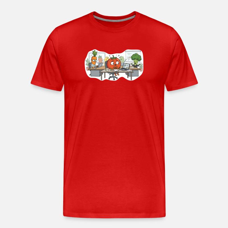 Stressed Tomato – Office Vegetables - Männer Premium Bio T-Shirt - Rot