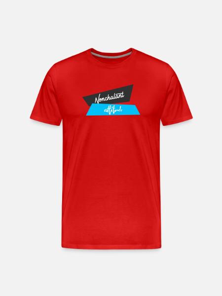 Nonchalant Attitude Blue Black - Men's Premium Organic T-Shirt - red