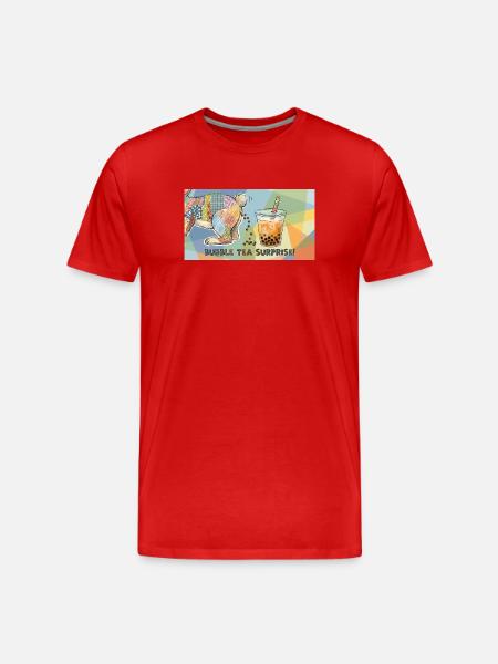 Cute Bunny Funny Boba Bubble Tea - Men's Premium Organic T-Shirt - red