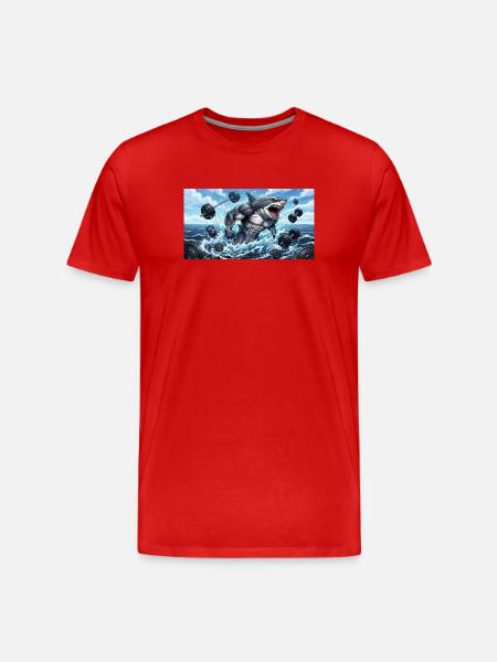 Hai-Trainingskleidung - Männer Premium Bio T-Shirt - Rot