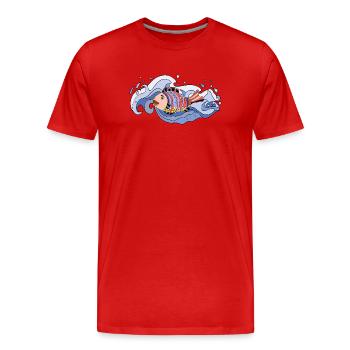 poisson - T-shirt bio Premium Homme - rouge - Devant - Damien (186cm)