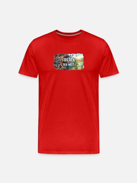 Frieden der Welt - Männer Premium Bio T-Shirt - Rot