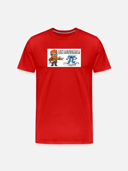 Be Rational Math Cartoon - Men's Premium Organic T-Shirt - red