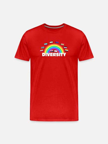 Diversity Rainbow - Diversity Design - Men's Premium Organic T-Shirt - red