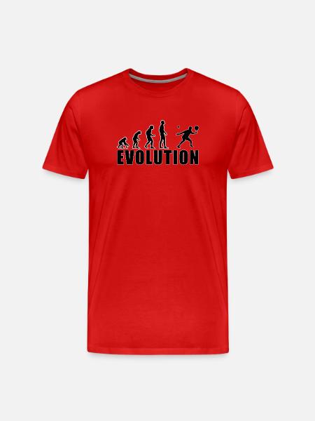 Evolution Padel Spieler Geschenk - Männer Premium Bio T-Shirt - Rot