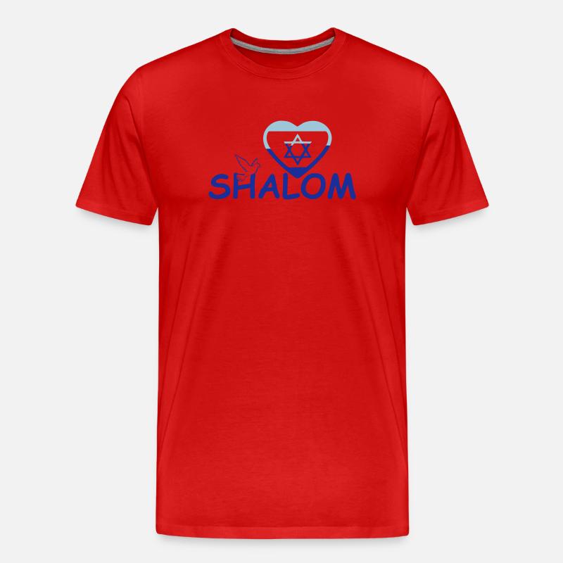 Shalom Geschenk - Männer Premium Bio T-Shirt - Rot