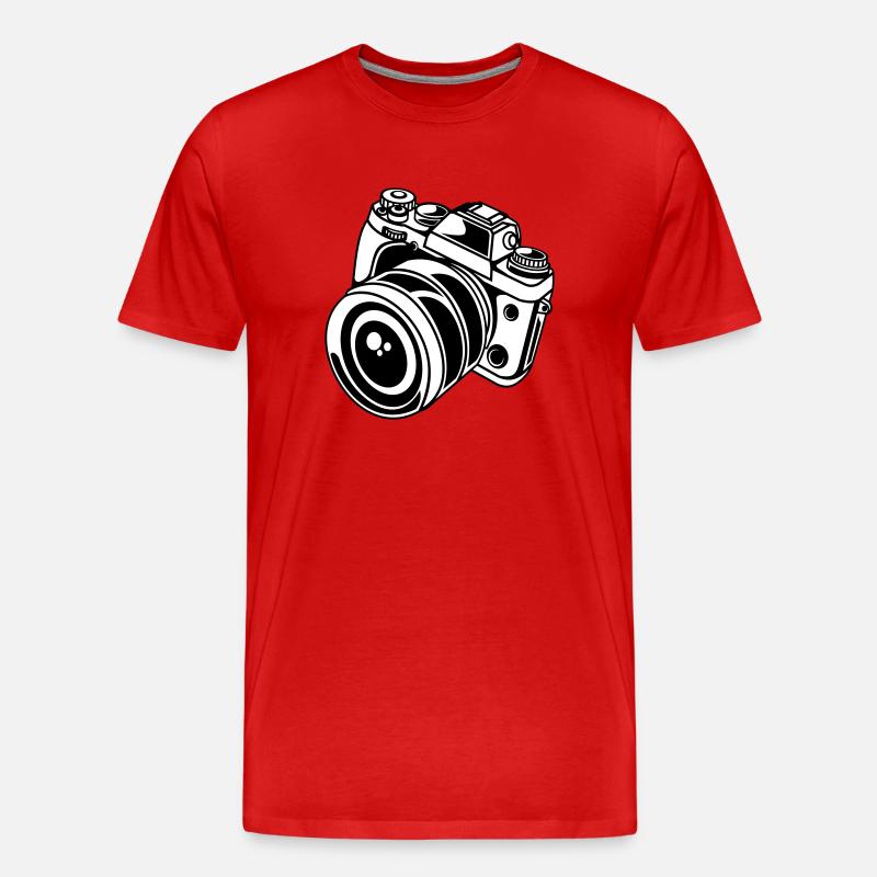 camera - Männer Premium Bio T-Shirt - Rot