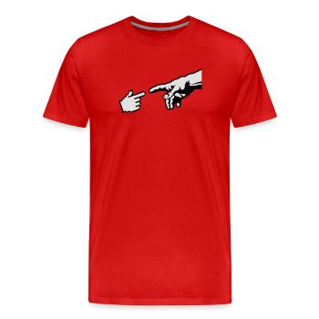 Hand of god Michelangelo - T-shirt bio Premium Homme - rouge - Devant - Damien (186cm)