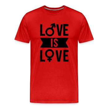 Love is love - Männer Premium Bio T-Shirt - Rot - Vorne - Damien (186cm)