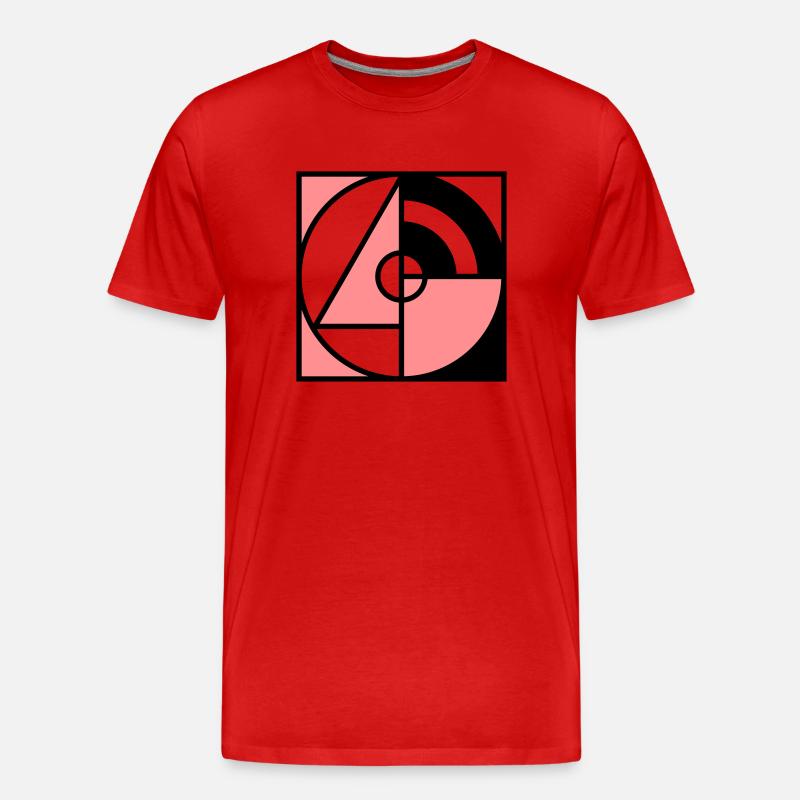 Geometrie Quadrat - Männer Premium Bio T-Shirt - Rot