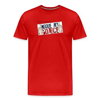 Fick die Polizei - Männer Premium Bio T-Shirt - Rot - Vorne - Damien (186cm)