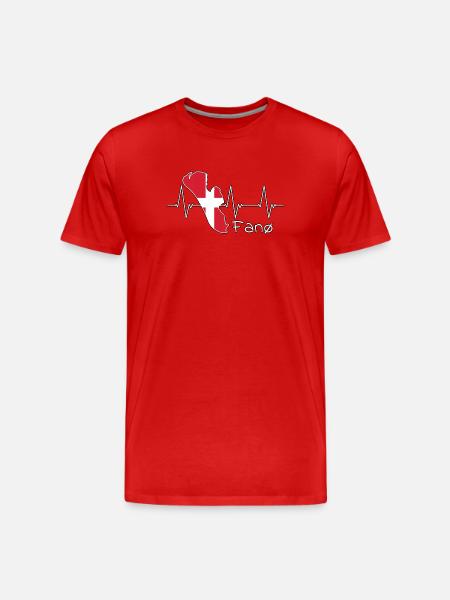 Fanø Fanö Heartbeat Denmark Design - Men's Premium Organic T-Shirt - red
