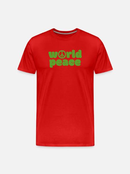 World Peace - Green - Men's Premium Organic T-Shirt - red