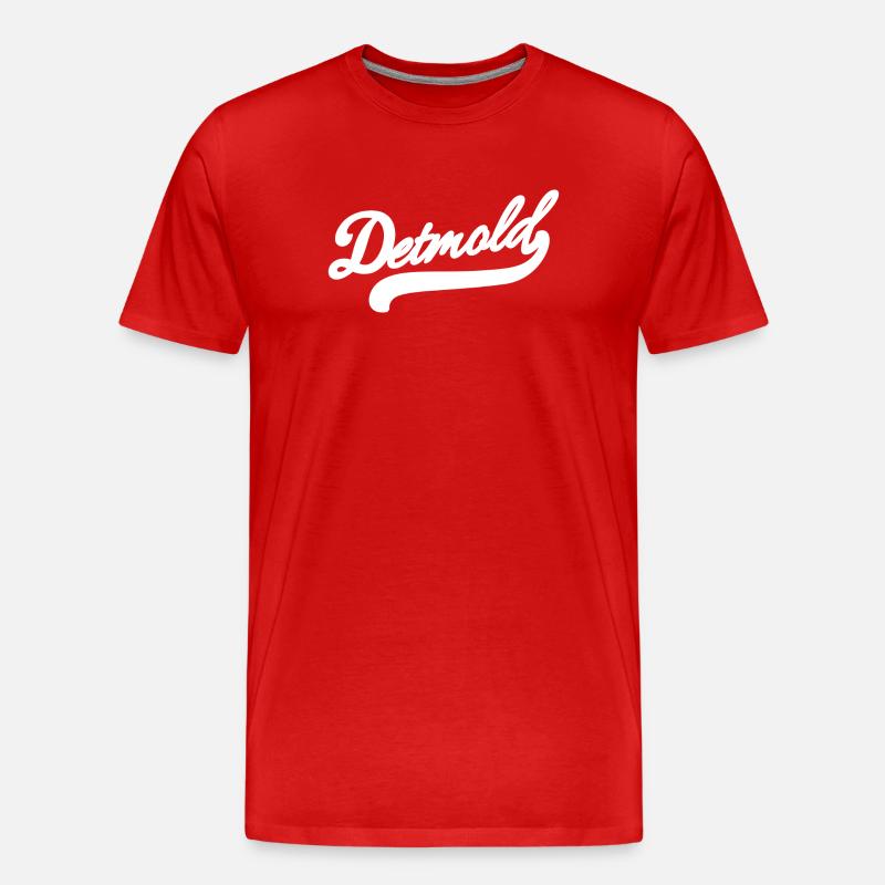 Detmold Retro - Männer Premium Bio T-Shirt - Rot