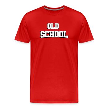 Old School Design - Men's Premium Organic T-Shirt - red - Front - Damien (186cm)