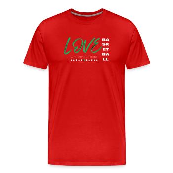 Ich liebe Basketball Grün - Männer Premium Bio T-Shirt - Rot - Vorne - Damien (186cm)