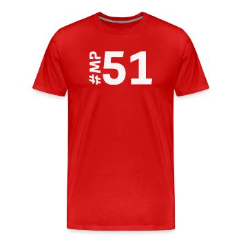 MP51-KARTON - Männer Premium Bio T-Shirt - Rot - Vorne - Damien (186cm)