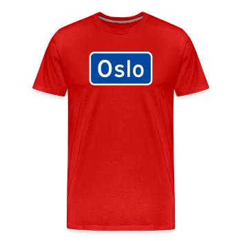 Oslo - T-shirt bio Premium Homme - rouge - Devant - Damien (186cm)