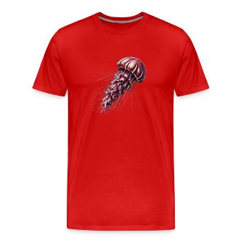 Rosa Jellyfish - Männer Premium Bio T-Shirt - Rot - Vorne - Damien (186cm)