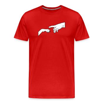 Hundepfote - gib Pfote - Männer Premium Bio T-Shirt - Rot - Vorne - Damien (186cm)