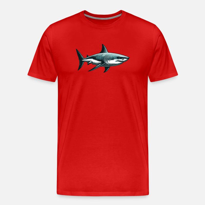 Weißer Hai - Männer Premium Bio T-Shirt - Rot