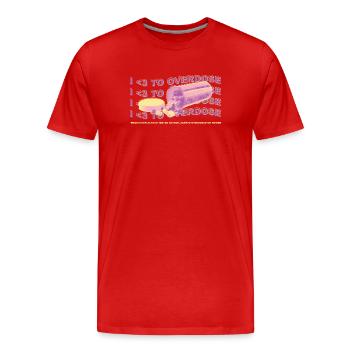 I <3 To Overdose – Awareness Design - Men's Premium Organic T-Shirt - red - Front - Damien (186cm)