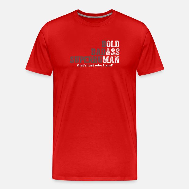 Bold Badass Superhuman - Männer Premium Bio T-Shirt - Rot