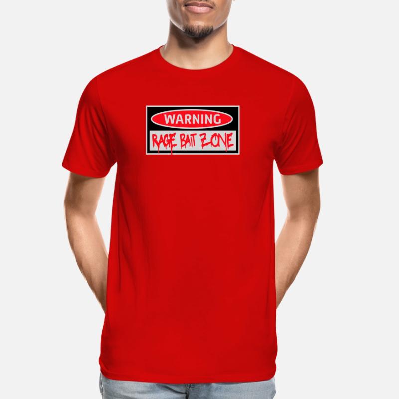 Warning Rage Bait Caution Zone Schild Spaß Warnung Männer Premium Bio T-Shirt