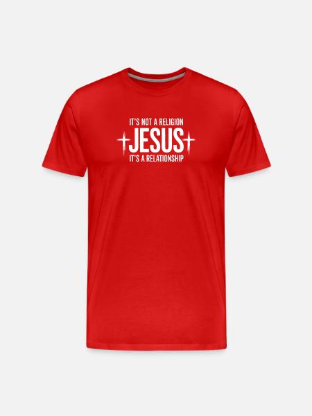 Not a Religion, It's a Relationship - Men's Premium Organic T-Shirt - red